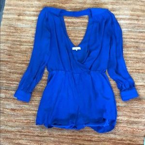 Parker royal blue long sleeve romper size M